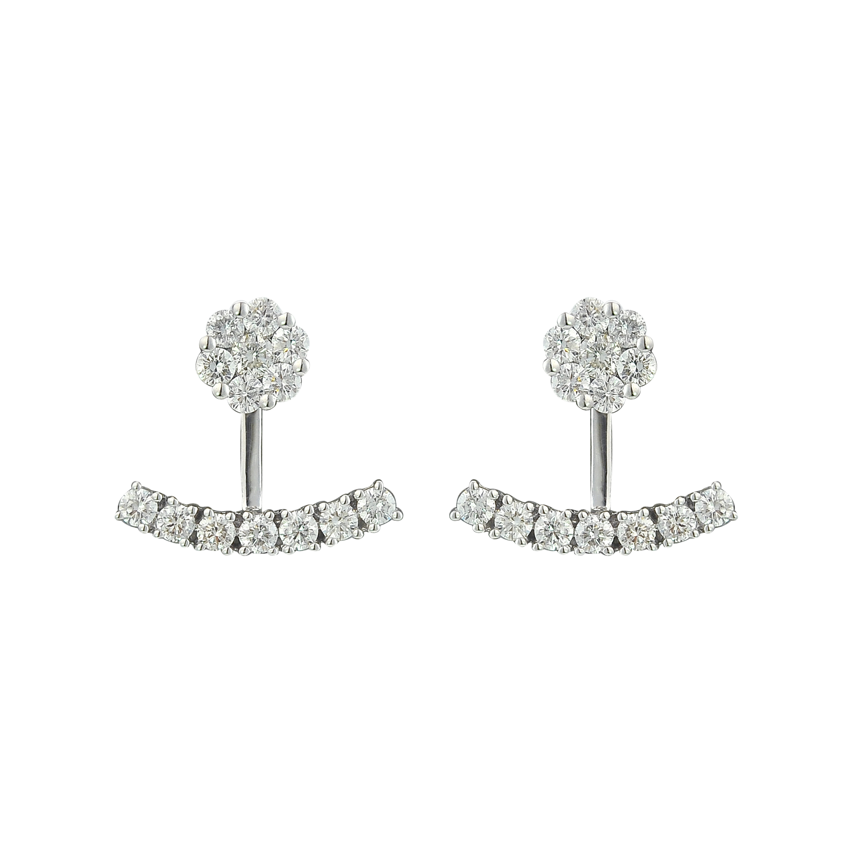 Diamond Earrings 1.66 ct. 14K White Gold 4.75 g